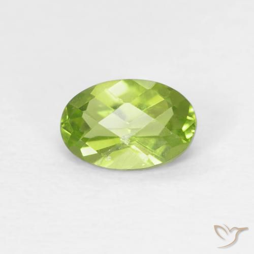 0.57ct Naturale Verde brillante Peridoto, Ovale, VS