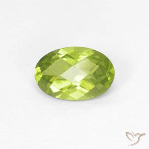 0.54ct Naturale Verde brillante Peridoto, Ovale, VS