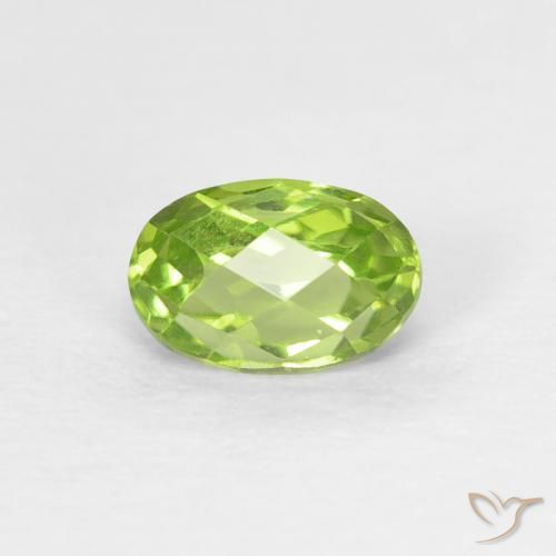 0.73ct Naturale Verde chiaro e vivace Peridoto, Ovale, VS