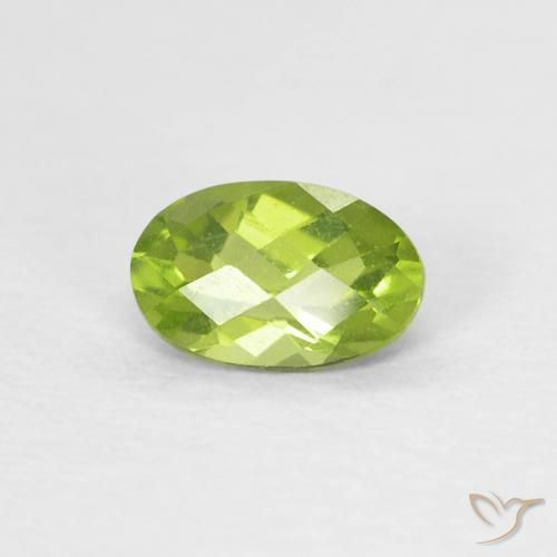 0.49ct Naturale Verde brillante Peridoto, Ovale, VS