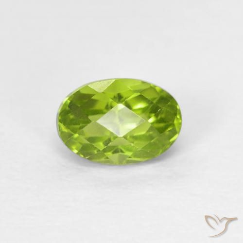 0.66ct Naturale Verde brillante Peridoto, Ovale, VVS-VS