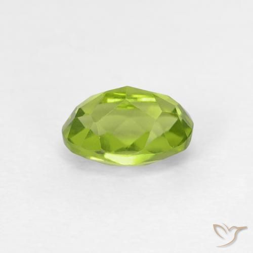 Peridoto Verde brillante naturale da 0.66 ct, Ovale, VVS-VS