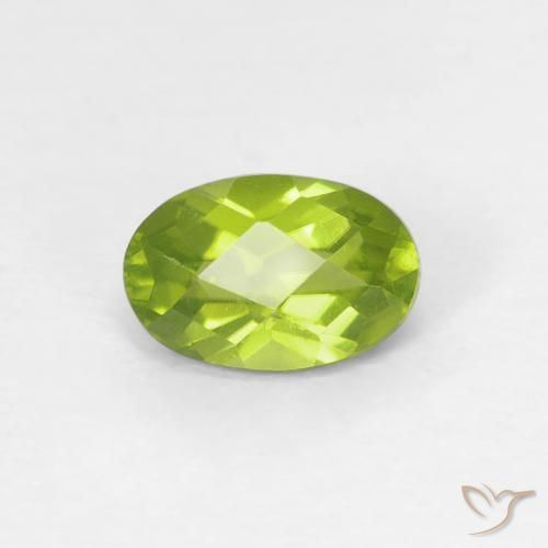 0.62ct Naturale Verde brillante Peridoto, Ovale, VVS-VS