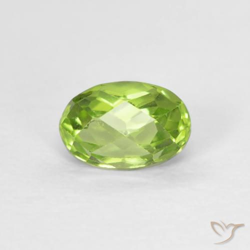 0.68ct Naturale Verde chiaro e vivace Peridoto, Ovale, VVS-VS
