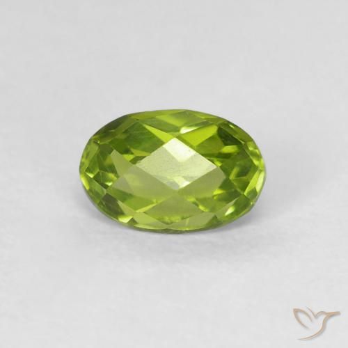 0.68ct Naturale Verde acceso Peridoto, Ovale, VVS-VS