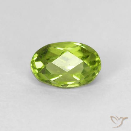 0.70ct Naturale Verde acceso Peridoto, Ovale, VVS-VS