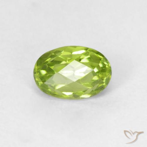 0.72ct Naturale Verde brillante Peridoto, Ovale, VVS-VS