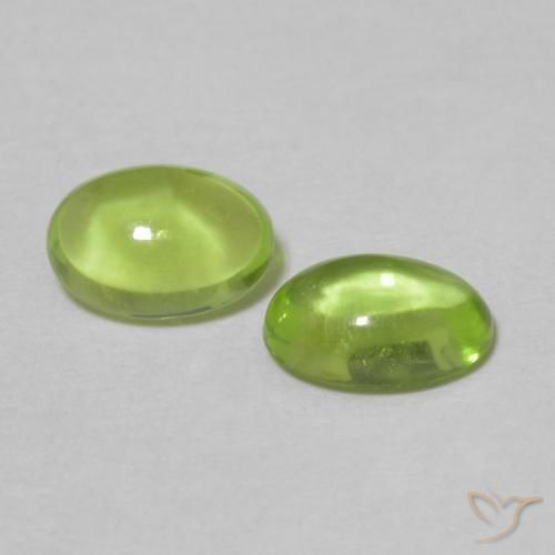 Gemme di Peridoto Verde giallastro naturale da 1.14 ct, Ovale, Trasparente