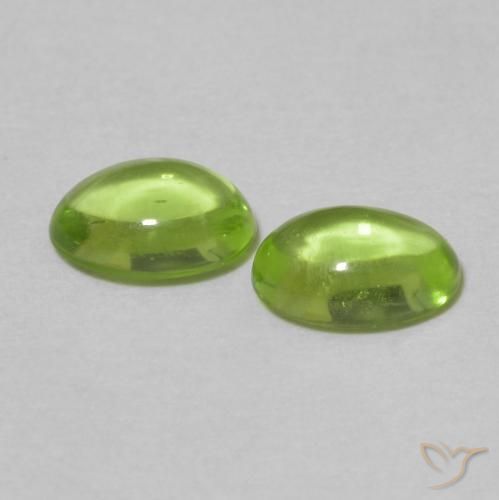 Gemme di Peridoto Verde giallastro naturale da 1.14 ct, Ovale, Trasparente