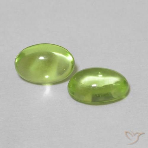 Gemme di Peridoto Verde giallastro naturale da 1.06 ct, Ovale, Trasparente