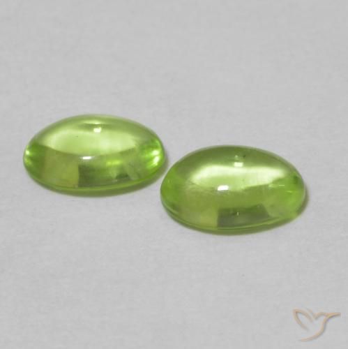 Gemme di Peridoto Verde giallastro naturale da 1.06 ct, Ovale, Trasparente
