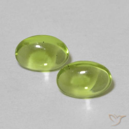 0.87ctw Naturale Verde acceso Peridoto, Ovale, Trasparente
