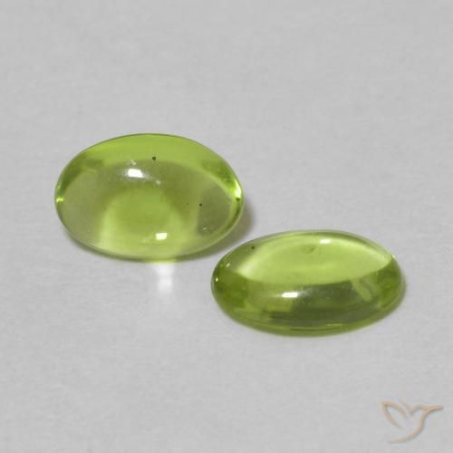 Gemme di Peridoto Verde acceso naturale da 0.87 ct, Ovale, Trasparente