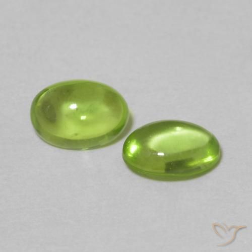 Gemme di Peridoto Verde medio naturale da 0.99 ct, Ovale, Trasparente