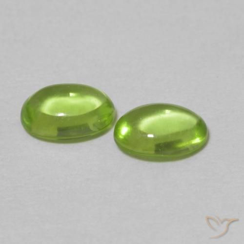 Gemme di Peridoto Verde medio naturale da 0.99 ct, Ovale, Trasparente
