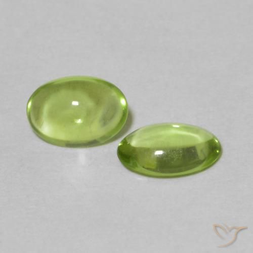 Gemme di Peridoto Verde giallastro naturale da 0.82 ct, Ovale, Trasparente