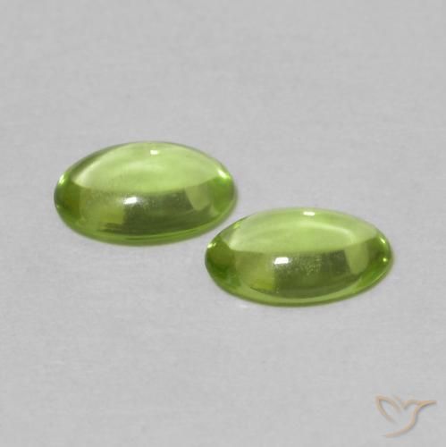 Gemme di Peridoto Verde giallastro naturale da 0.82 ct, Ovale, Trasparente