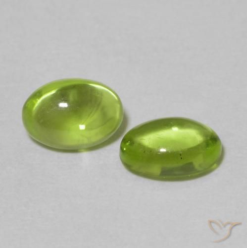 Gemme di Peridoto Verde giallastro naturale da 1.21 ct, Ovale, Trasparente