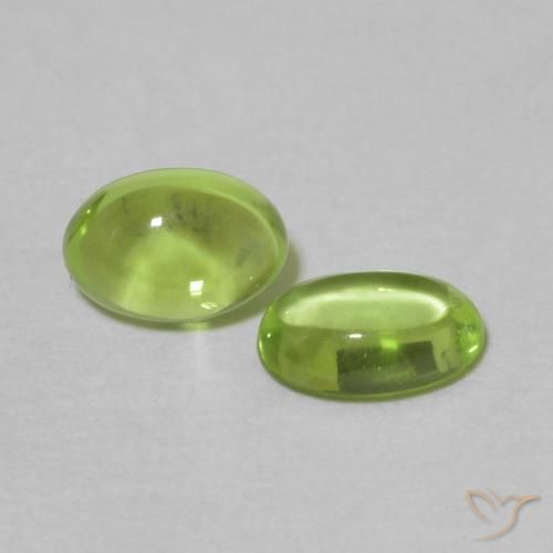 Gemme di Peridoto Verde giallastro naturale da 1.11 ct, Ovale, Trasparente