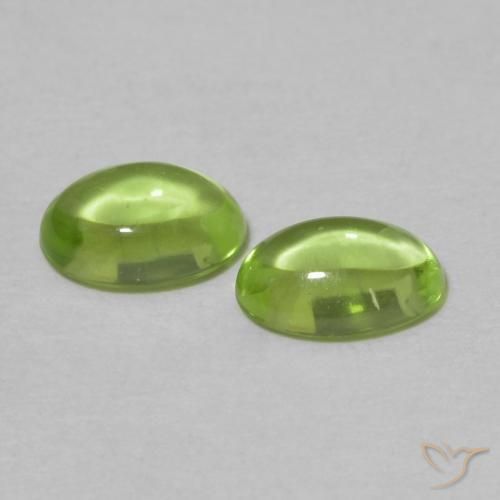 Gemme di Peridoto Verde giallastro naturale da 1.11 ct, Ovale, Trasparente