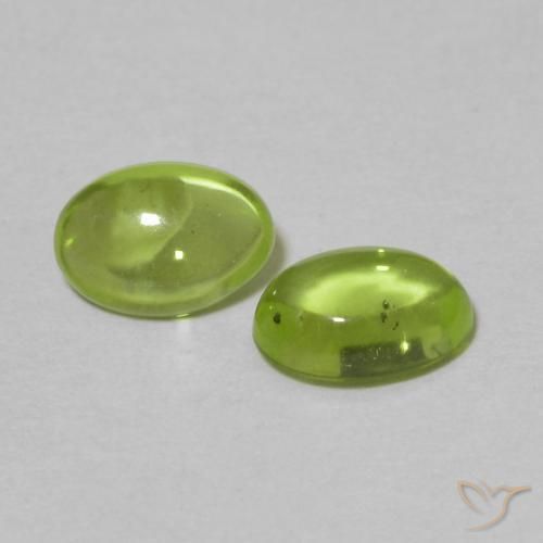 Gemme di Peridoto Verde giallastro naturale da 1.06 ct, Ovale, Trasparente