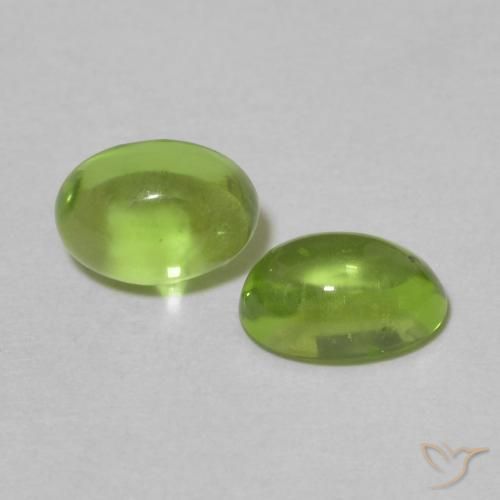Gemme di Peridoto Verde giallastro vivace naturale da 1.35 ct, Ovale, Trasparente