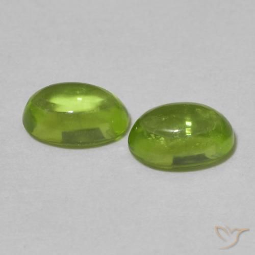 Gemme di Peridoto Verde giallastro vivace naturale da 1.25 ct, Ovale, Trasparente