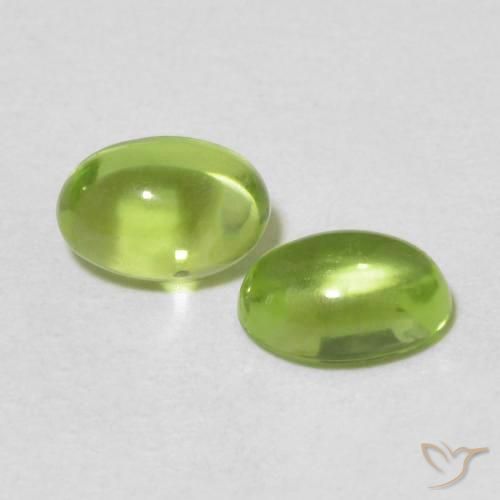 Gemme di Peridoto Verde medio naturale da 1.20 ct, Ovale, Trasparente