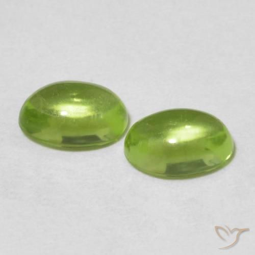 Gemme di Peridoto Verde medio naturale da 1.20 ct, Ovale, Trasparente