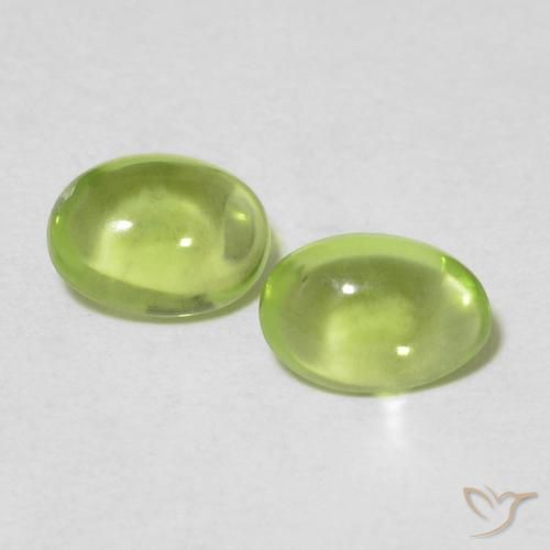 0.88ctw Naturale Verde medio Peridoto, Ovale, Trasparente