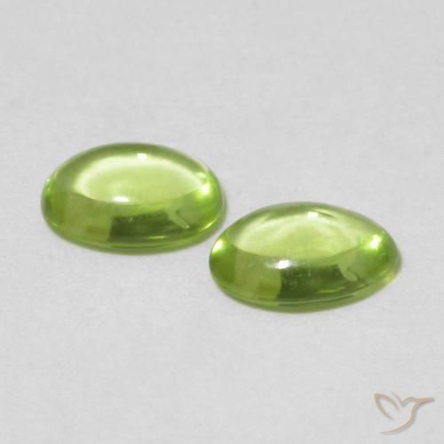 Gemme di Peridoto Verde medio naturale da 0.88 ct, Ovale, Trasparente
