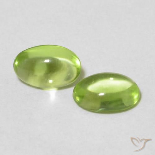 Gemme di Peridoto Verde medio naturale da 0.99 ct, Ovale, Trasparente