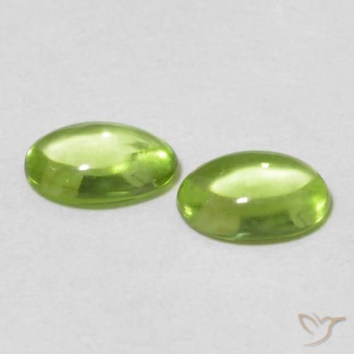 Gemme di Peridoto Verde medio naturale da 0.99 ct, Ovale, Trasparente