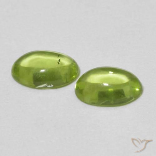 Gemme di Peridoto Verde giallastro naturale da 0.98 ct, Ovale, Trasparente