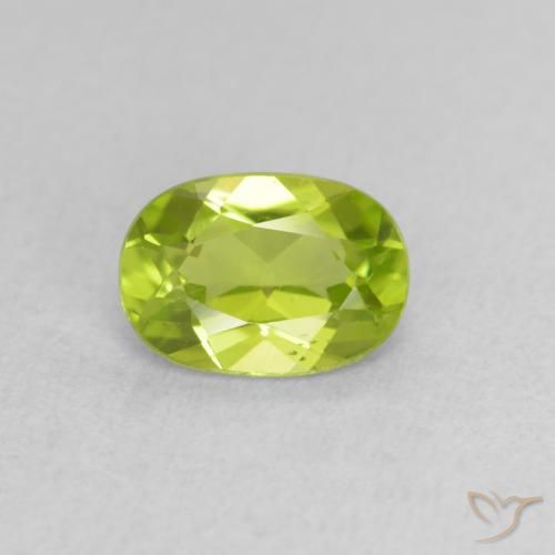 0.90ct Naturale Verde giallastro Peridoto, Ovale, VVS-VS