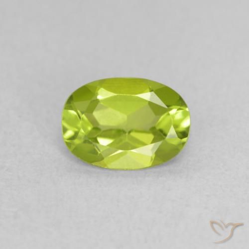 0.79ct Naturale Verde giallastro Peridoto, Ovale, VVS-VS