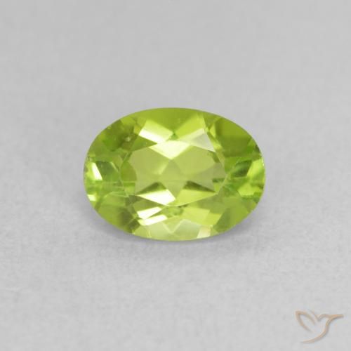 0.96ct Naturale Verde giallastro Peridoto, Ovale, VVS-VS
