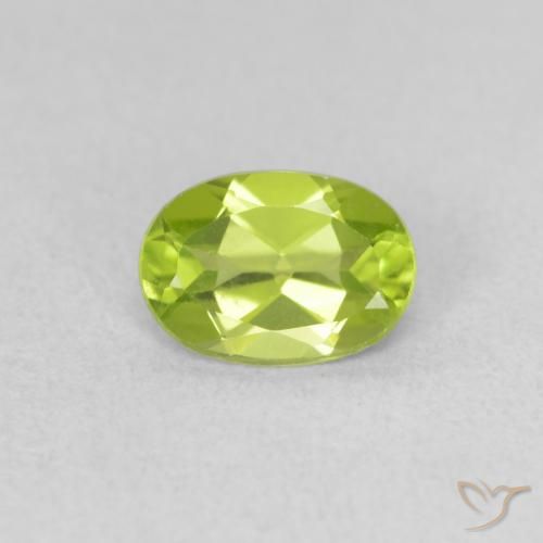 0.80ct Naturale Verde medio Peridoto, Ovale, VVS-VS