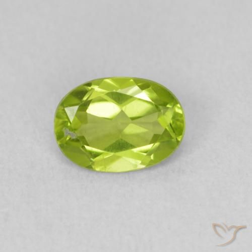 0.86ct Naturale Verde medio Peridoto, Ovale, VVS-VS