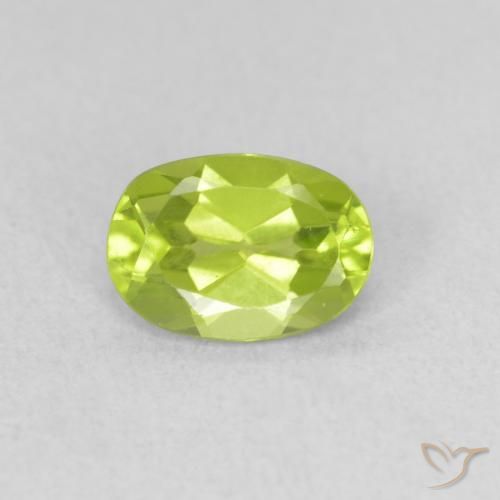 0.91ct Naturale Verde giallastro vivace Peridoto, Ovale, VVS-VS
