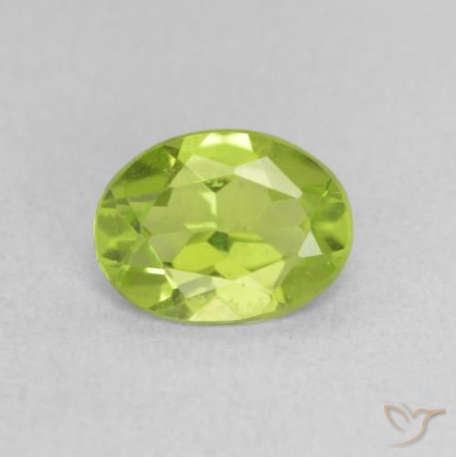 1.07ct Naturale Verde giallastro vivace Peridoto, Ovale, VVS-VS