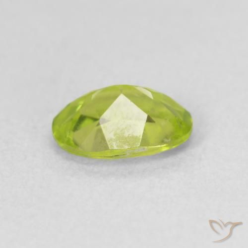 Peridoto Verde giallastro vivace naturale da 0.91 ct, Ovale, VS
