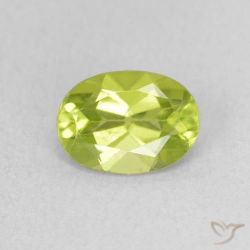 0.87ct Naturale Verde giallastro vivace Peridoto, Ovale, VS
