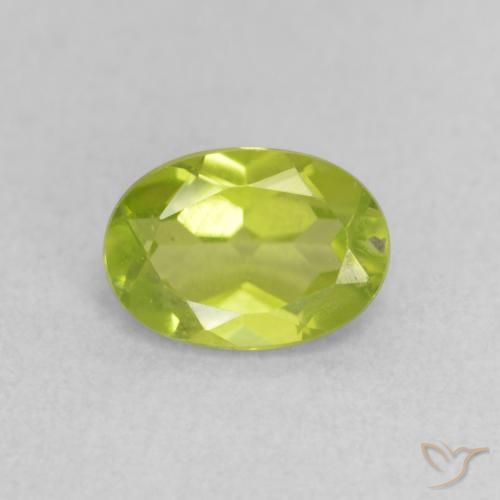0.87ct Naturale Verde brillante Peridoto, Ovale, VS