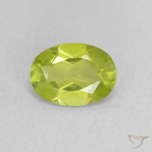 0.81ct Naturale Verde giallastro vivace Peridoto, Ovale, VS