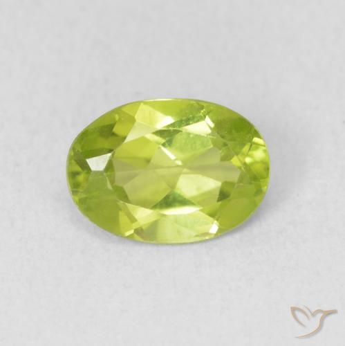 0.85ct Naturale Verde giallastro vivace Peridoto, Ovale, VS