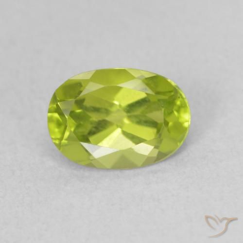 0.98ct Naturale Verde giallastro vivace Peridoto, Ovale, VS