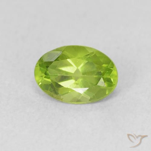 0.91ct Naturale Verde medio Peridoto, Ovale, VS