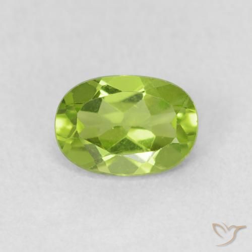 0.96ct Naturale Verde acceso Peridoto, Ovale, VS
