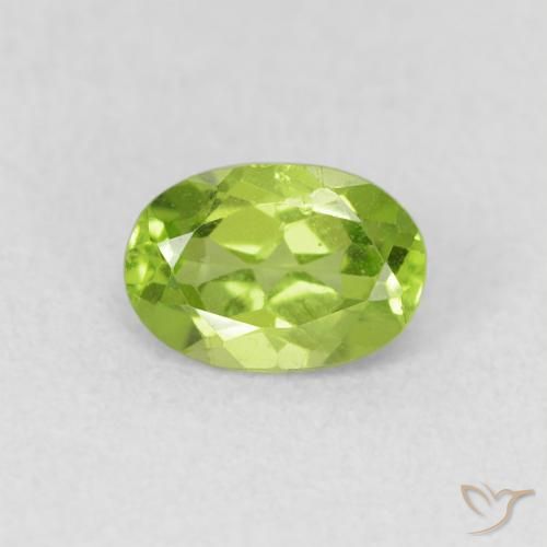 0.86ct Naturale Verde acceso Peridoto, Ovale, VS